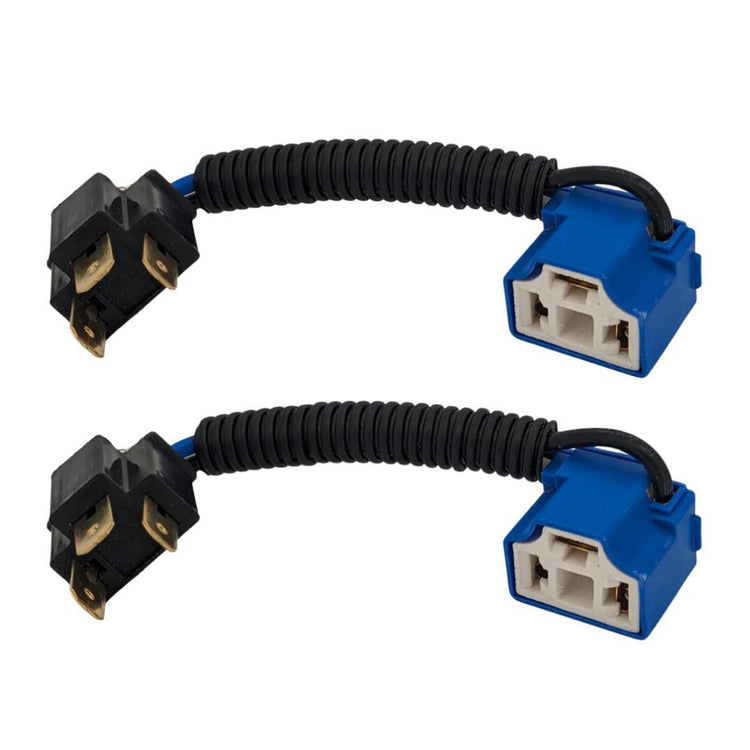 2pcs H4 Male to Female Ceramic Headlight Extension Connector Angled Adapters