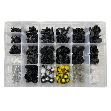 200pcs Automotive Trim Clip Assortment Kit for Mercedes-Benz Push Fasteners Rivet Bumper Panels Wheel Arches Engine Covers etc.