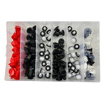 130pcs Automotive Clip Assortment Kit for Mini Cooper R50 R52 R53 R56 - Push Fasteners Trim Rivet Bumper Panels Wheel Arches Engine Covers etc.
