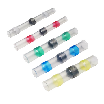 Waterproof Solder Sleeve Heat Shrink Seal Electric Butt Wire Connectors for 12-26 AWG Wire
