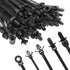 110pcs Automotive Car Clip Mounted Black Nylon Wire Zip Cable Ties Self Locking