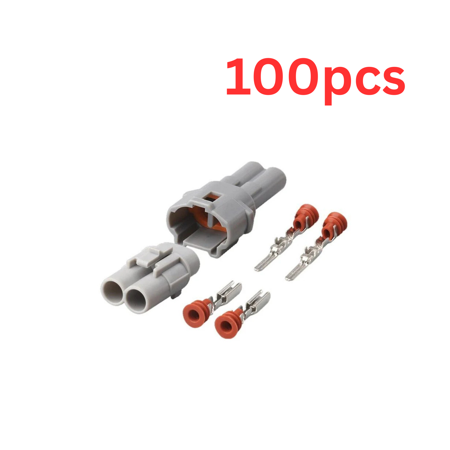 BULK PACK OF 100 - 2 Pin Waterproof Connector Plug Set Fits Sumitomo MT090 - 6187-2311 6180-2321
