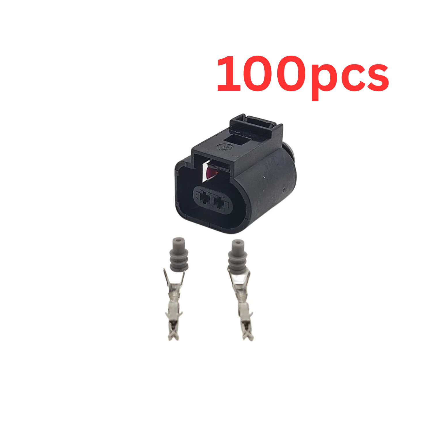 BULK PACK OF 100 - 1J0973702 - VW AUDI VAG 2 Pin Female Connector Brake Pad Wear Sensor Plug Repair