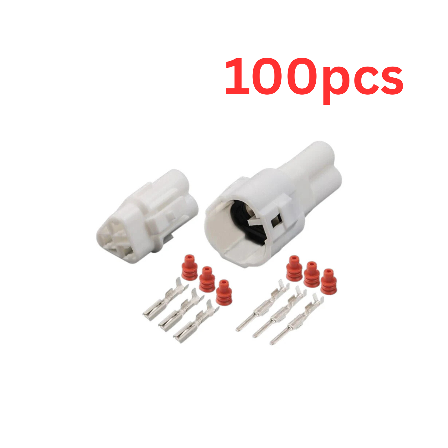 BULK PACK OF 100 - 3 Pin MT090 Motorcycle Connector Kit 6187-3231 6180-3241 For Yamaha Sumitomo