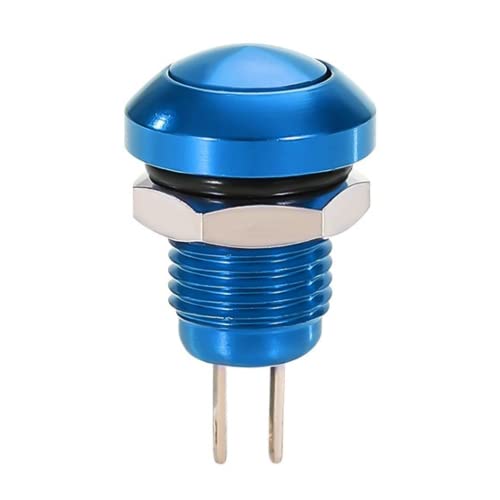 Blue 8mm Momentary Metal Horn Push Button Switch Car Engine PC Power Starter