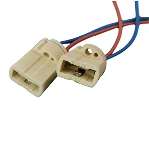 2pcs 2 Pin G9 Base Ceramic Socket Lamp Holder Cable for Halogen Bulb LED Light Fitting