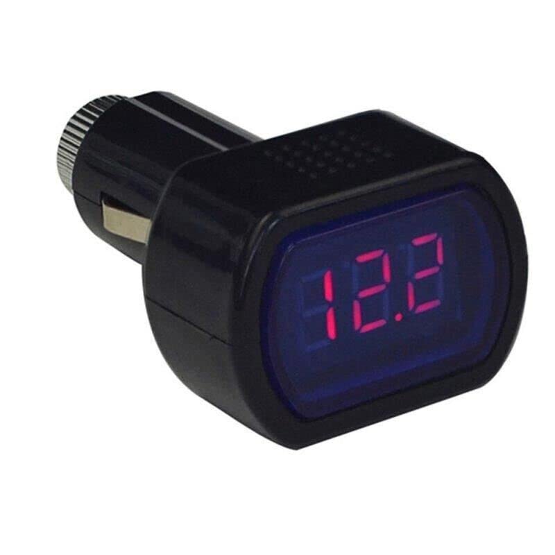 LED Car 12V 24V Battery Volt Voltage Meter Gauge Cigar Lighter Plug Black